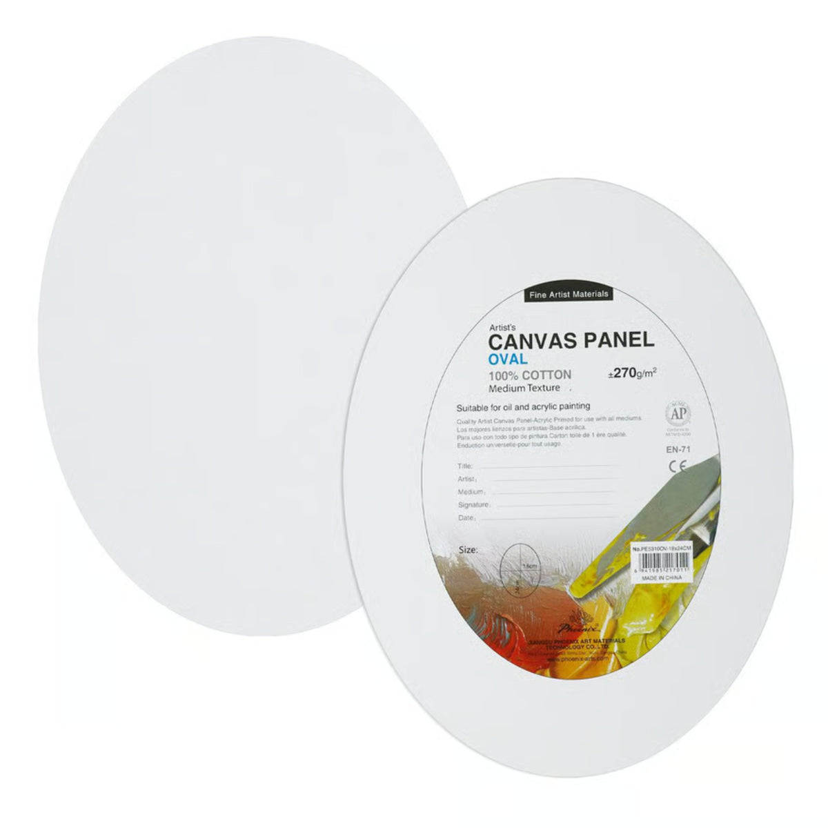 Cartão Telado Phoenix Para Pintura - Oval - 20x25cm Phoenix