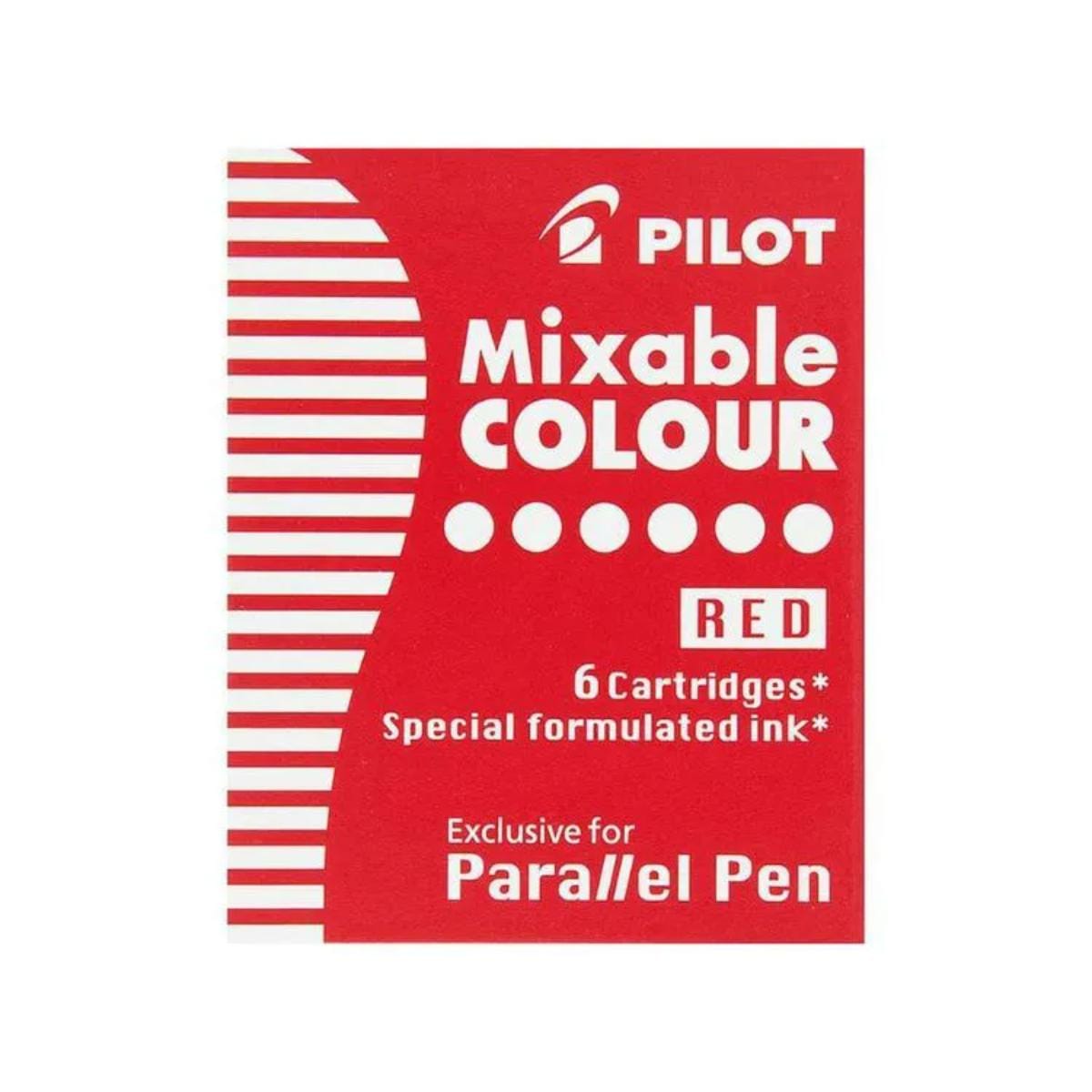 Cartucho de Tinta Pilot  Parallel Pen ICP3S6 - Cores Vermelho Pilot