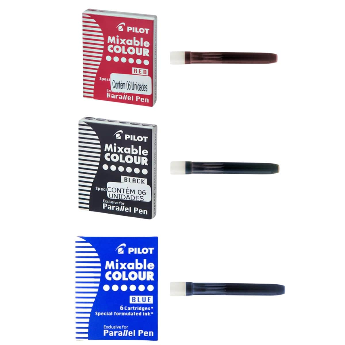 Cartucho de Tinta Pilot  Parallel Pen ICP3S6 - Cores Pilot