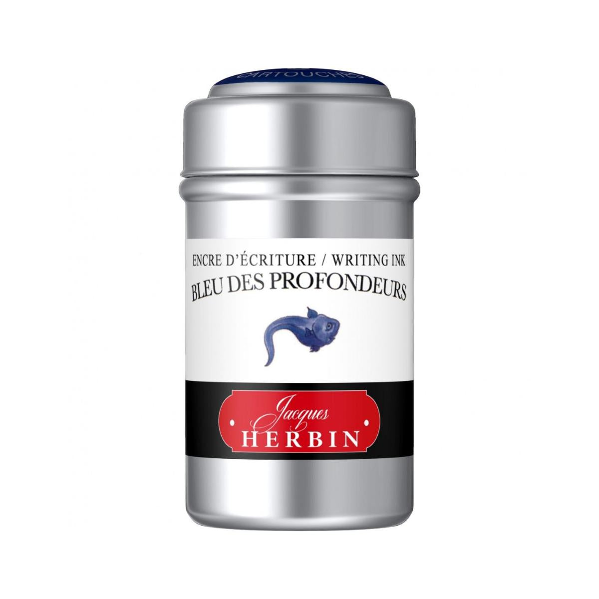 Cartucho Para Caneta Tinteiro Herbin Bleu des Profondeurs - 6 Refis Jacques Herbin
