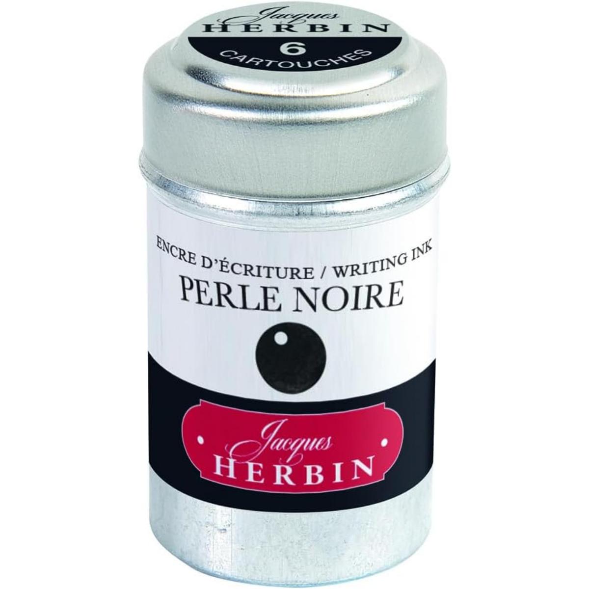 Cartucho Para Caneta Tinteiro Herbin Perle Noire - 6 Refis Jacques Herbin