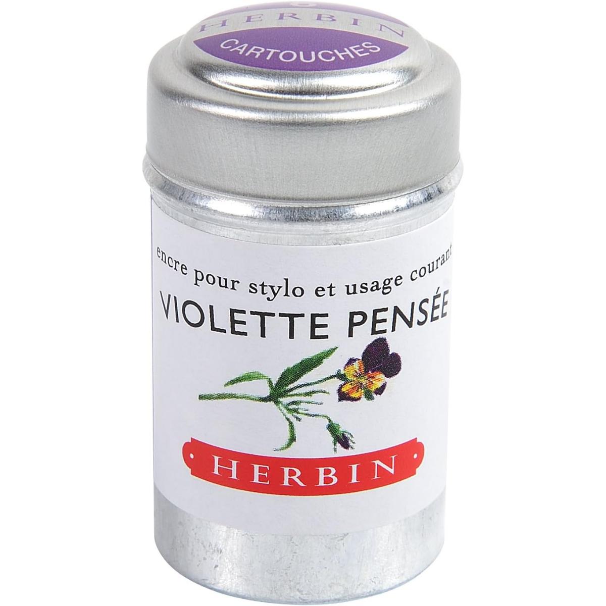 Cartucho Para Caneta Tinteiro Herbin Violette Pensee - 6 Refis Jacques Herbin