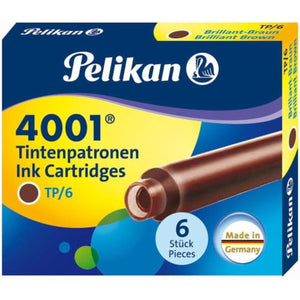 Cartucho para Caneta Tinteiro Pelikan 4001 - Marrom - 6 Unidades
