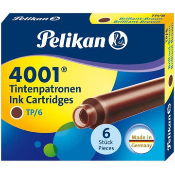 Cartucho para Caneta Tinteiro Pelikan 4001 - Marrom - 6 Unidades Pelikan