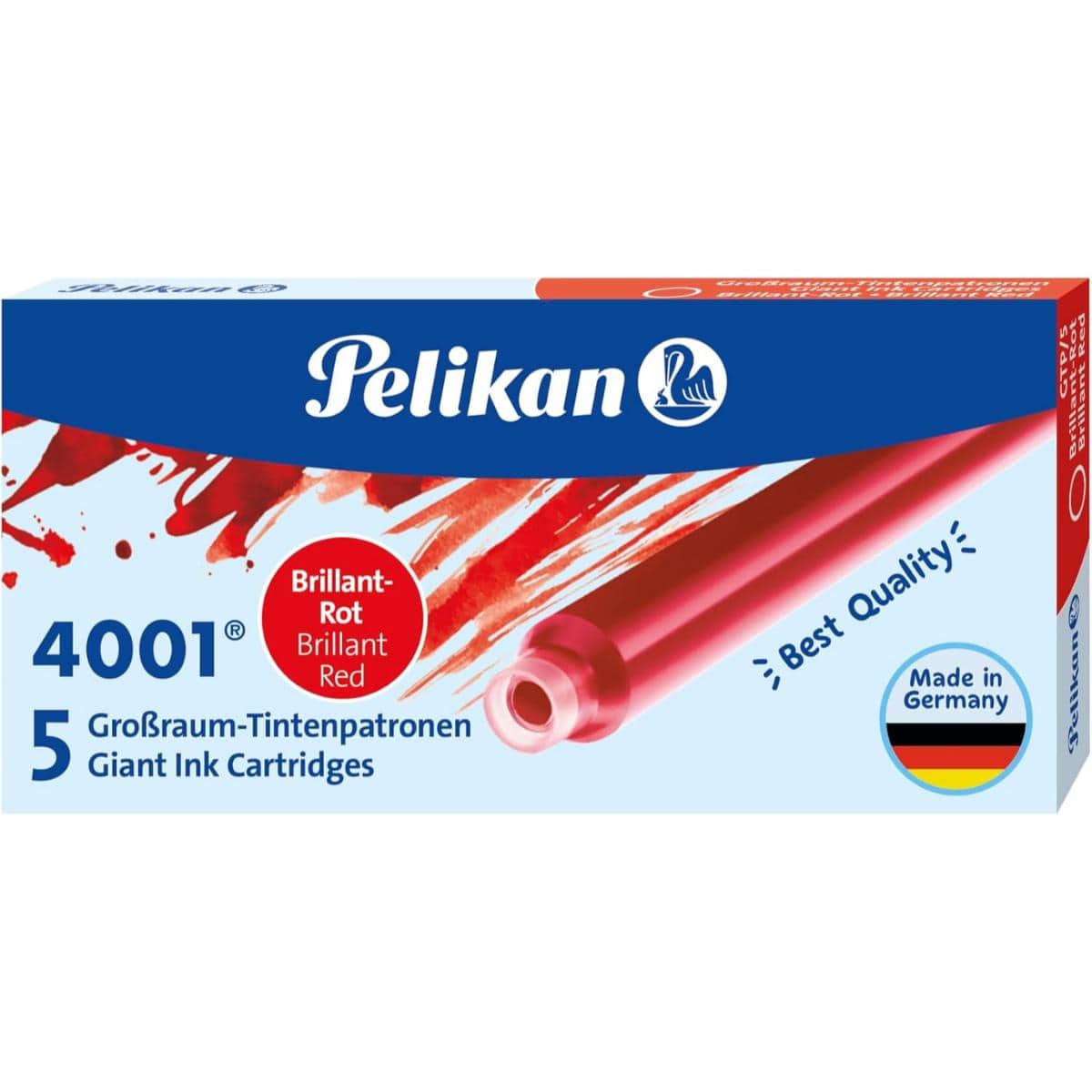 Cartucho Pelikan 4001 - Internacional GTP5 (Longo) - Vermelho Pelikan