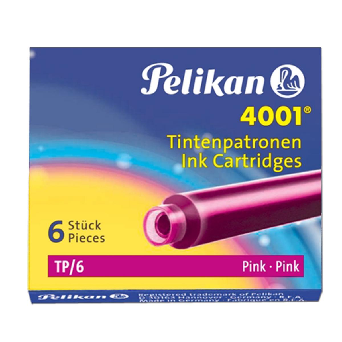 Cartucho Pelikan 4001 - TP6 (Internacional Curto) - Pink Pelikan