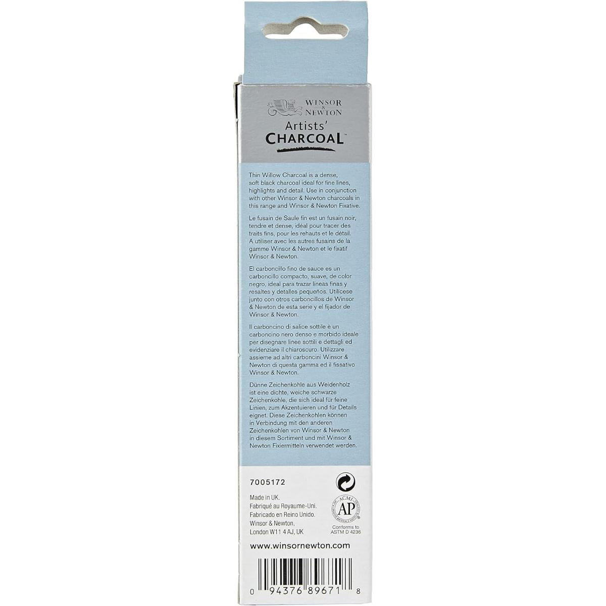 Carvão Para Desenho Winsor & Newton - Fino - Cx com 12 Winsor & Newton