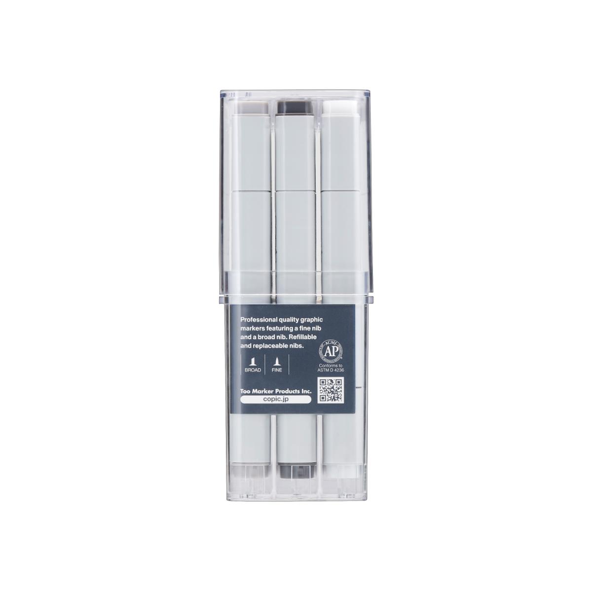 Copic Classic - Estojo com 12 Tons de Cinza - Toner Grey