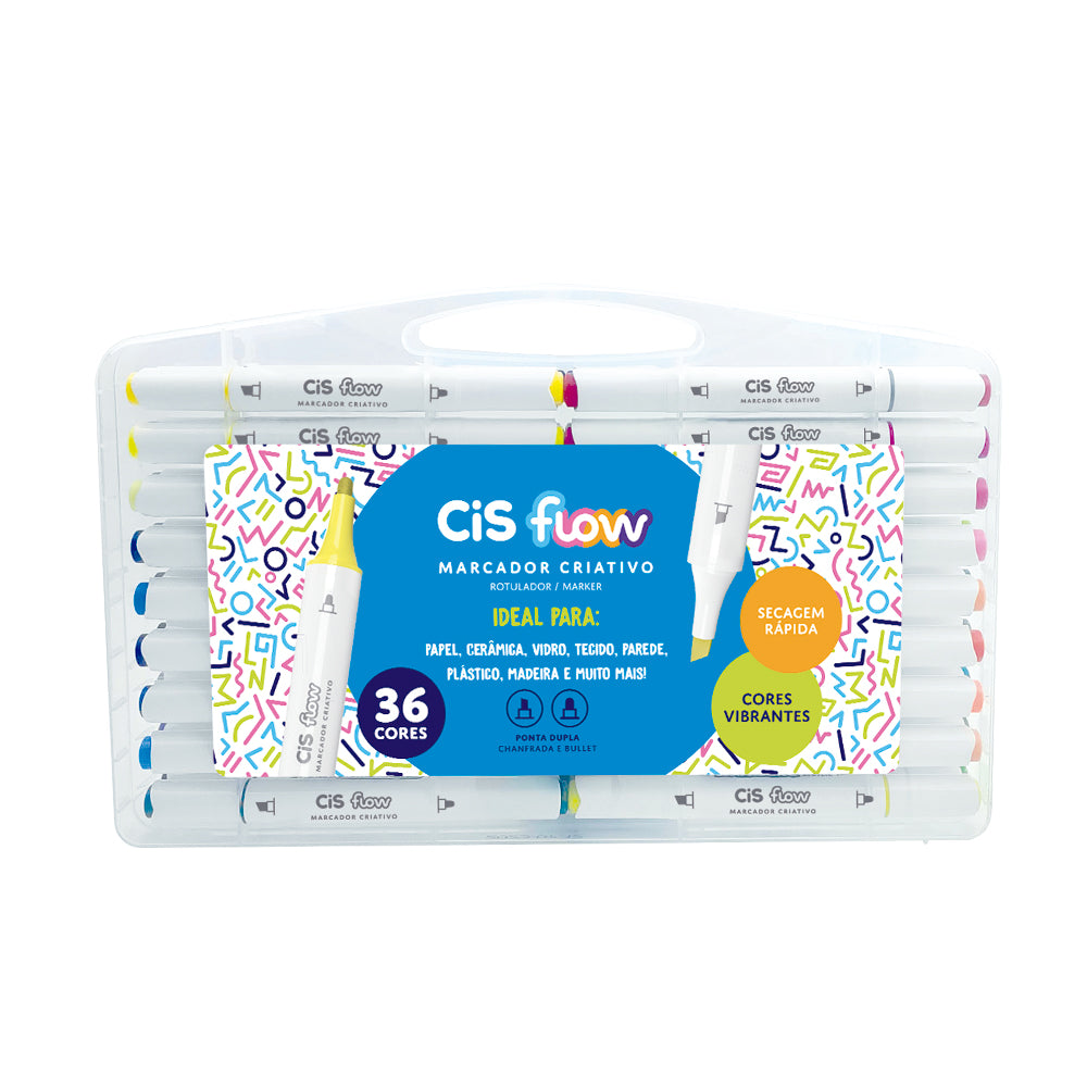 Cis Flow Marcador Criativo - Estojo 36 Cores Cis