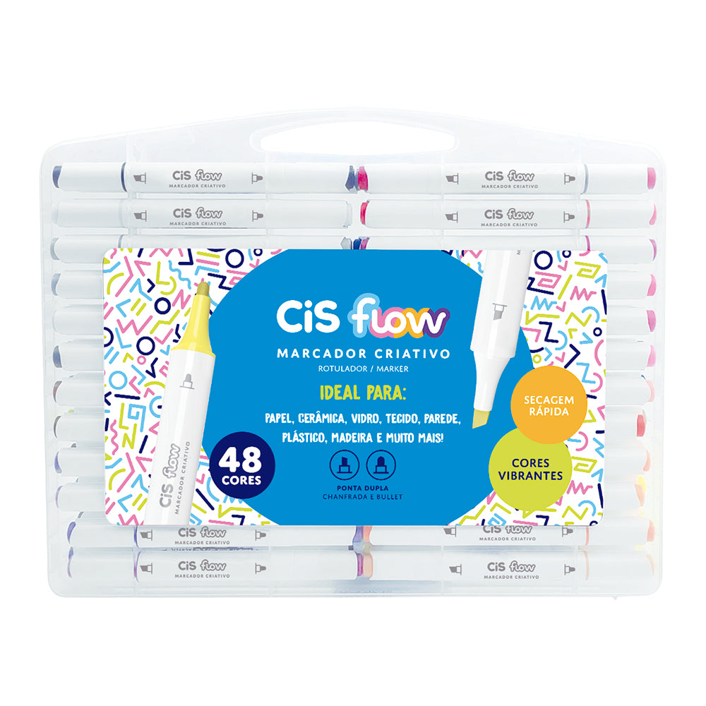 Cis Flow Marcador Criativo - Estojo 48 Cores Cis