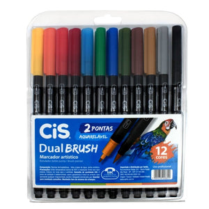 CIS MARCADOR DUAL BRUSH EST C/12 SORT