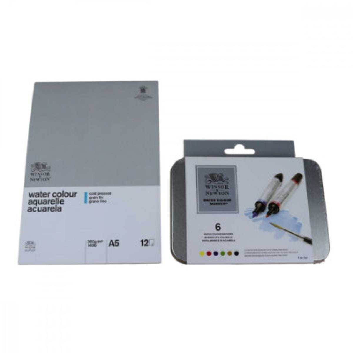 Conjunto 6 Marcadores Aquarelável e Bloco - Winsor & Newton Winsor & Newton