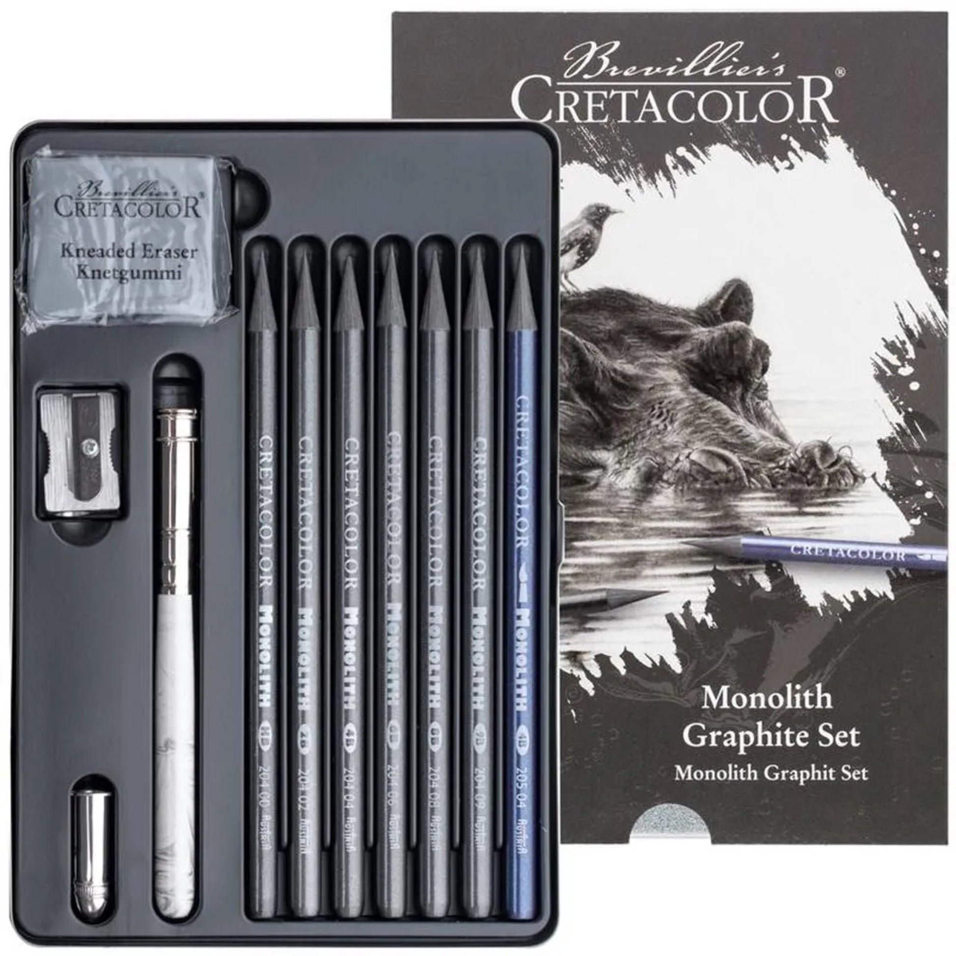 Conjunto Cretacolor Monolith Graphite - Lata Hippo - 11 Peças Cretacolor