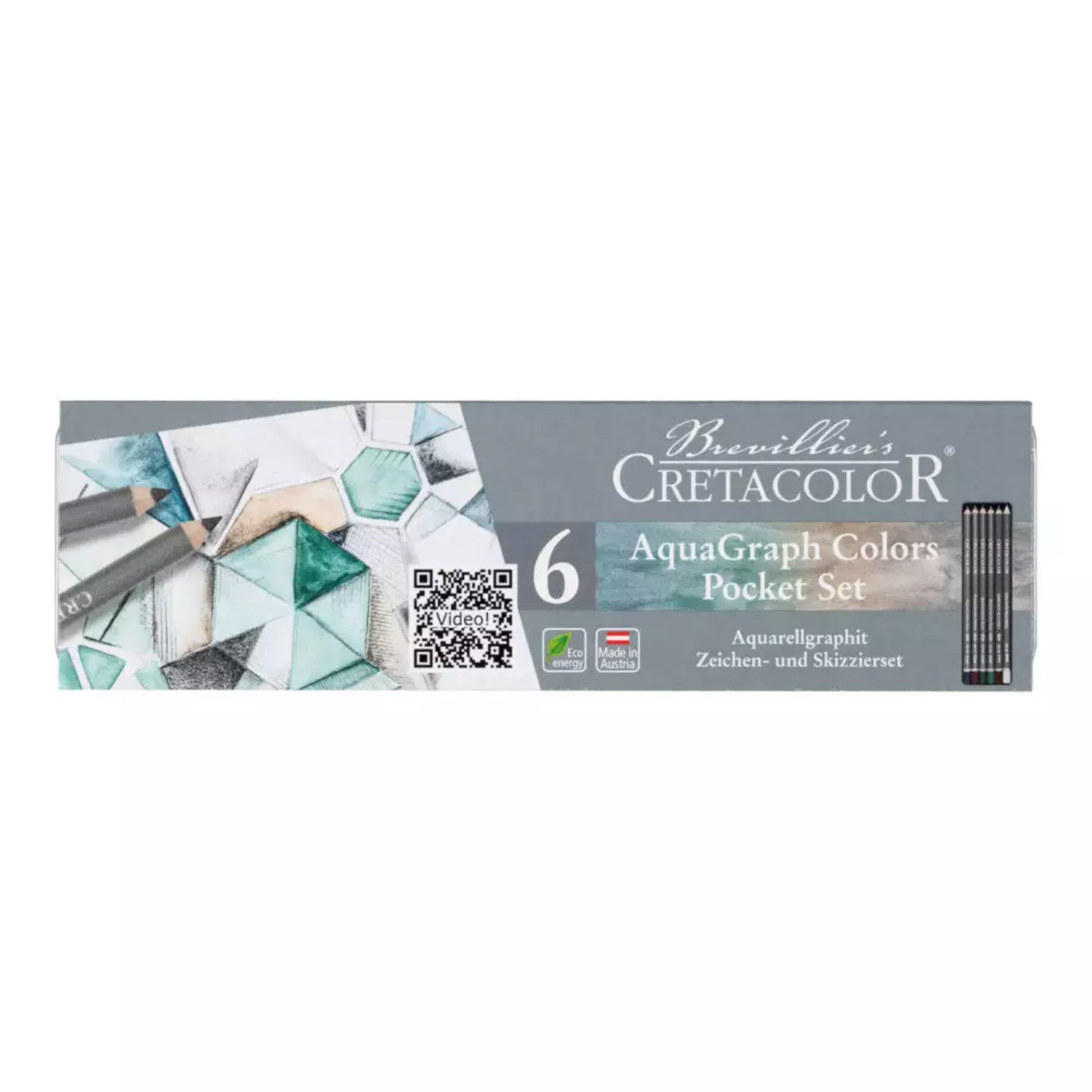 Conjunto de Lápis Grafite Aquarelavel Cretacolor AquaGraph  - 6 Itens Cretacolor