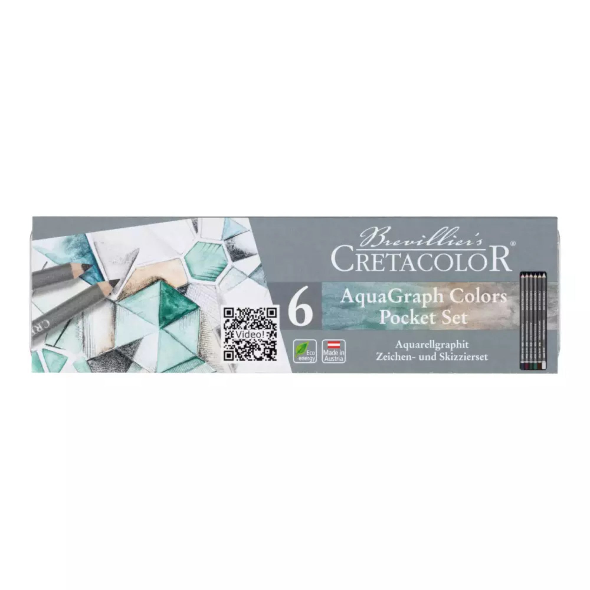 Conjunto de Lápis Grafite Aquarelavel Cretacolor AquaGraph  - 6 Itens Cretacolor