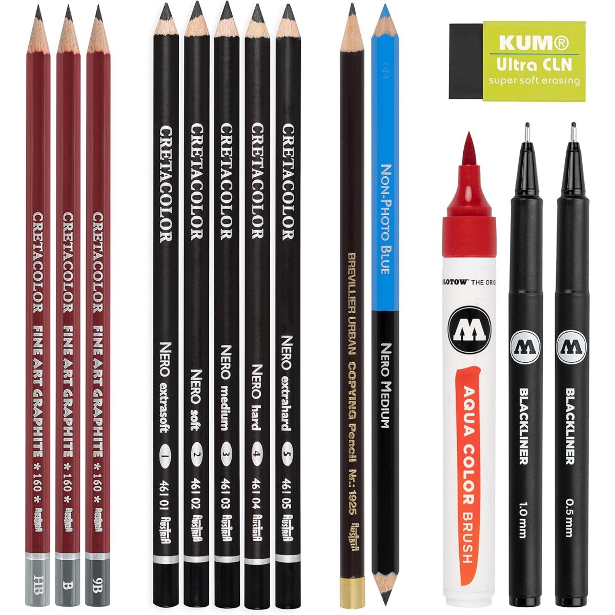Conjunto de Lápis Para Desenho Cretacolor - Tattoo Sketching Set 14 Itens Cretacolor