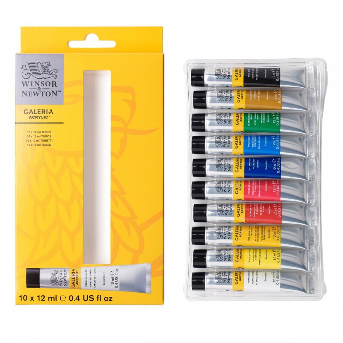 Conjunto de Tinta Acrilica Winsor & Newton Galeria - 10 Cores- 12ml Winsor & Newton