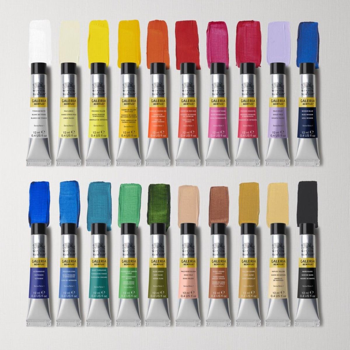 Conjunto de Tinta Acrilica Winsor & Newton Galeria - 20 Cores- 12ml Winsor & Newton