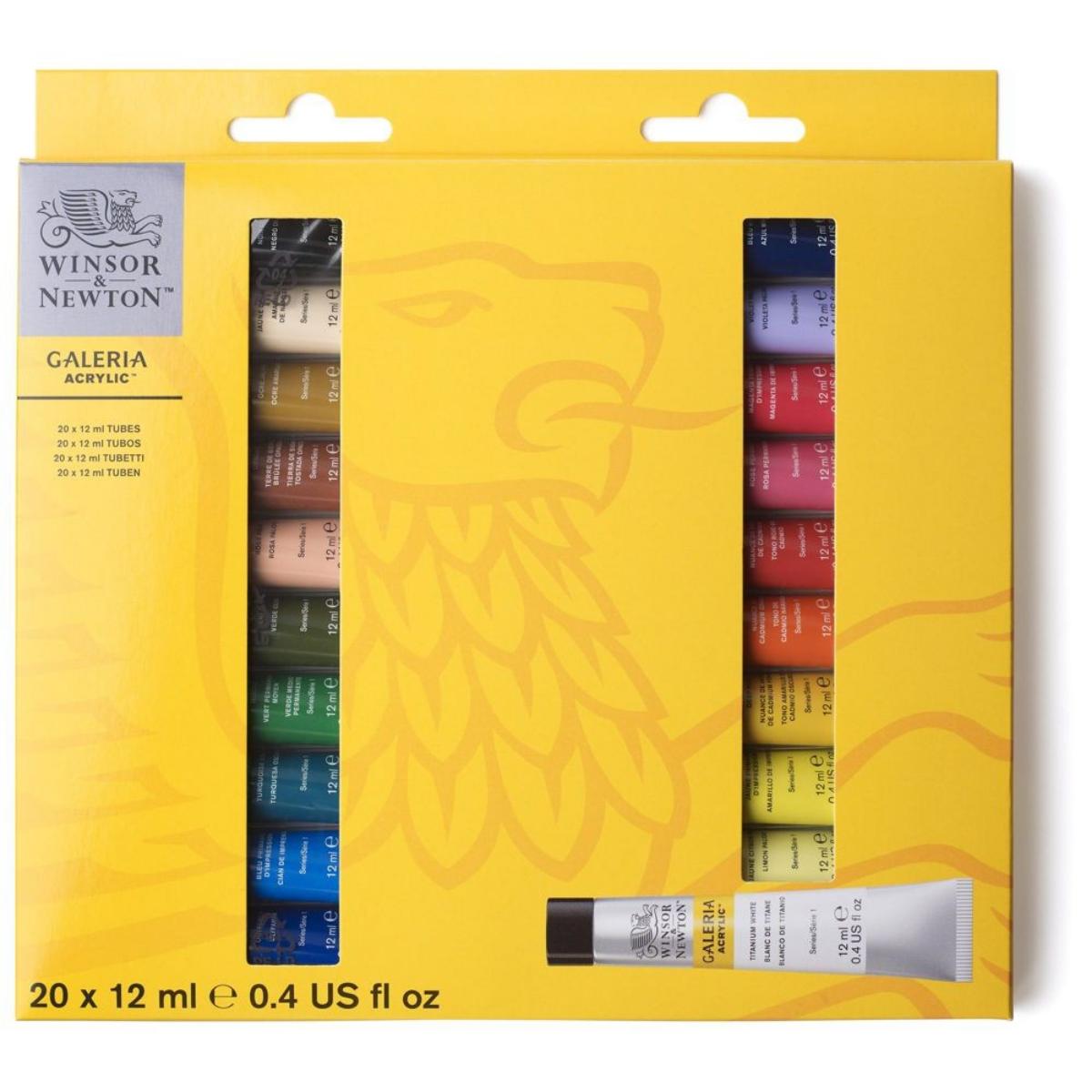 Conjunto de Tinta Acrilica Winsor & Newton Galeria - 20 Cores- 12ml Winsor & Newton