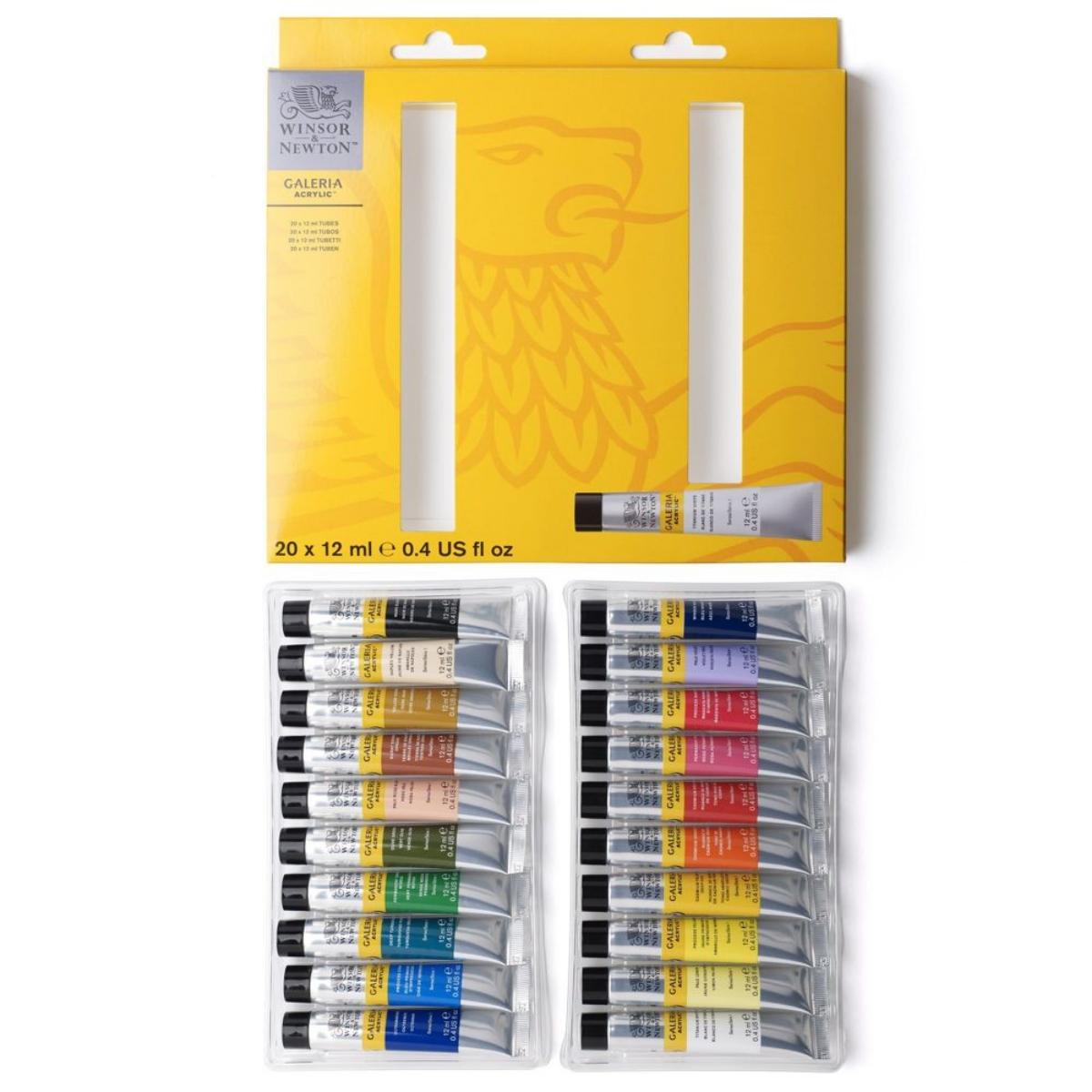 Conjunto de Tinta Acrilica Winsor & Newton Galeria - 20 Cores- 12ml Winsor & Newton