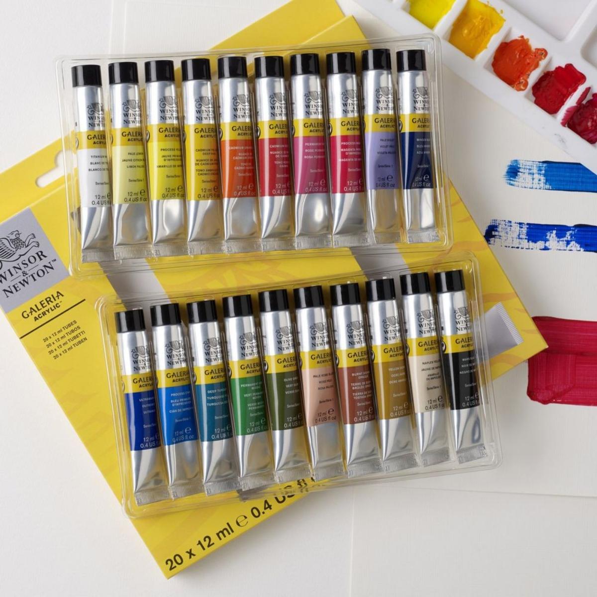 Conjunto de Tinta Acrilica Winsor & Newton Galeria - 20 Cores- 12ml Winsor & Newton