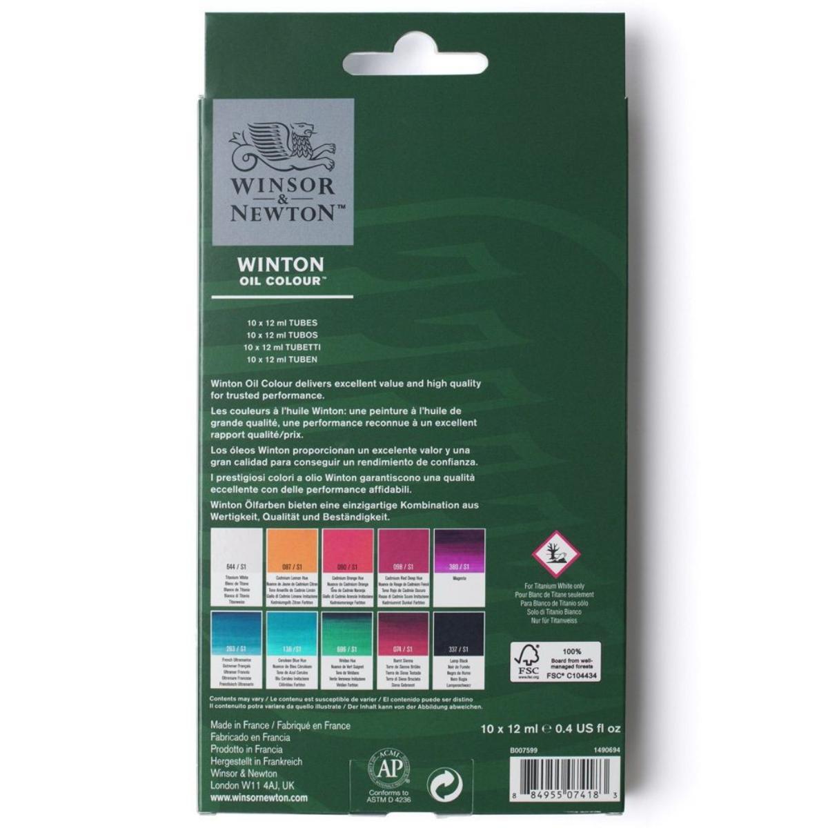 Conjunto de Tinta Oleo Winsor & Newton - 10 Cores- 12ml Winsor & Newton