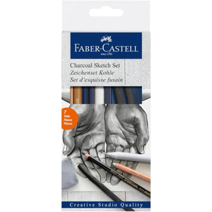 Conjunto Para Desenho a Carvão Goldfaber Sketch Set - 7 Peças