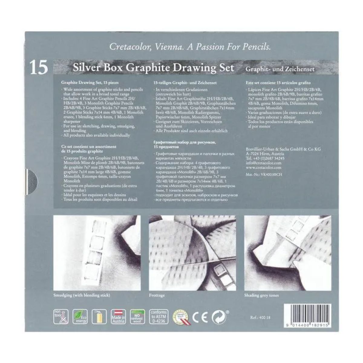 Conjunto Para Desenho Cretacolor Silver Box - 15 Peças Livraria Skilo
