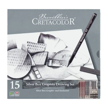 Conjunto Para Desenho Cretacolor Silver Box - 15 Peças Livraria Skilo