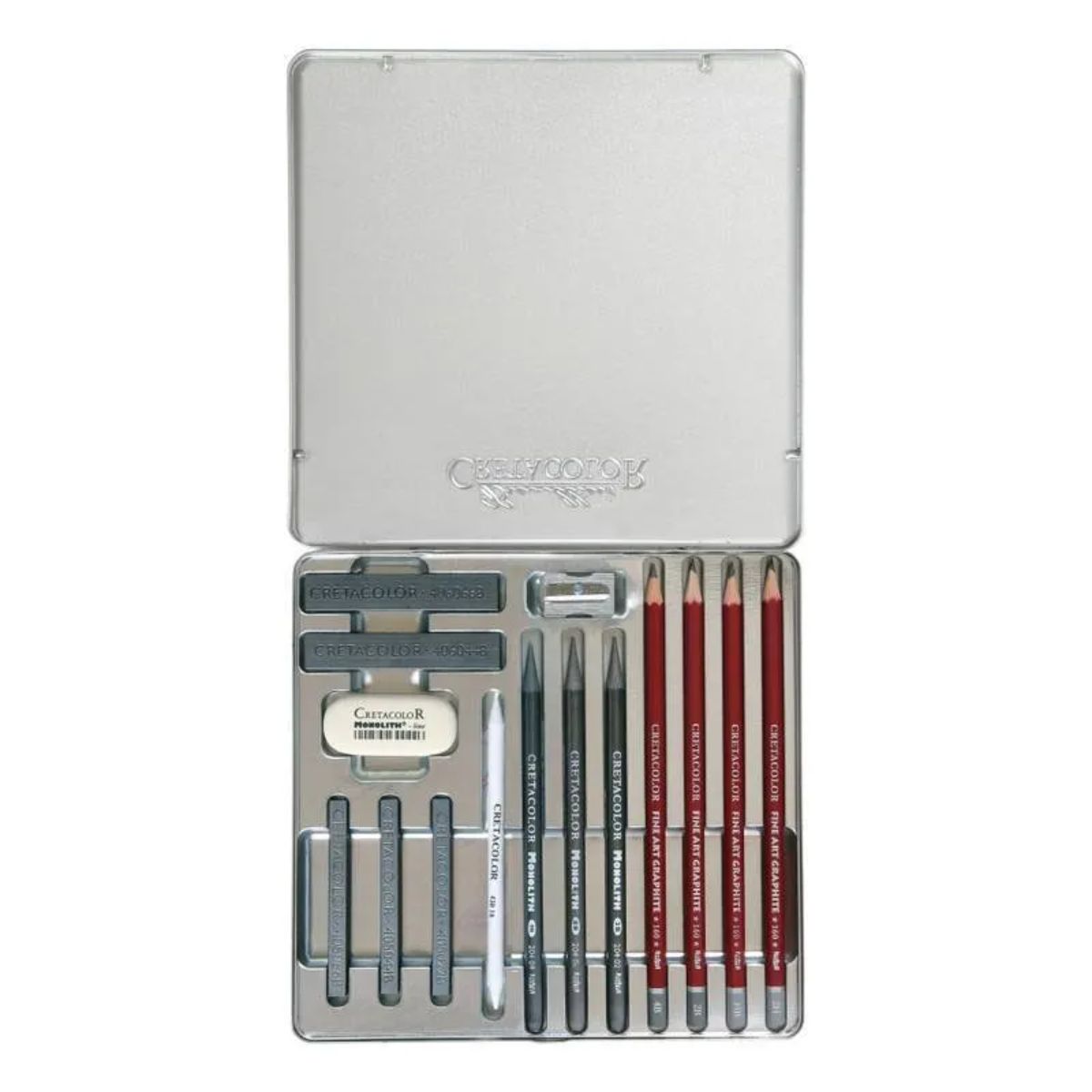 Conjunto Para Desenho Cretacolor Silver Box - 15 Peças Livraria Skilo