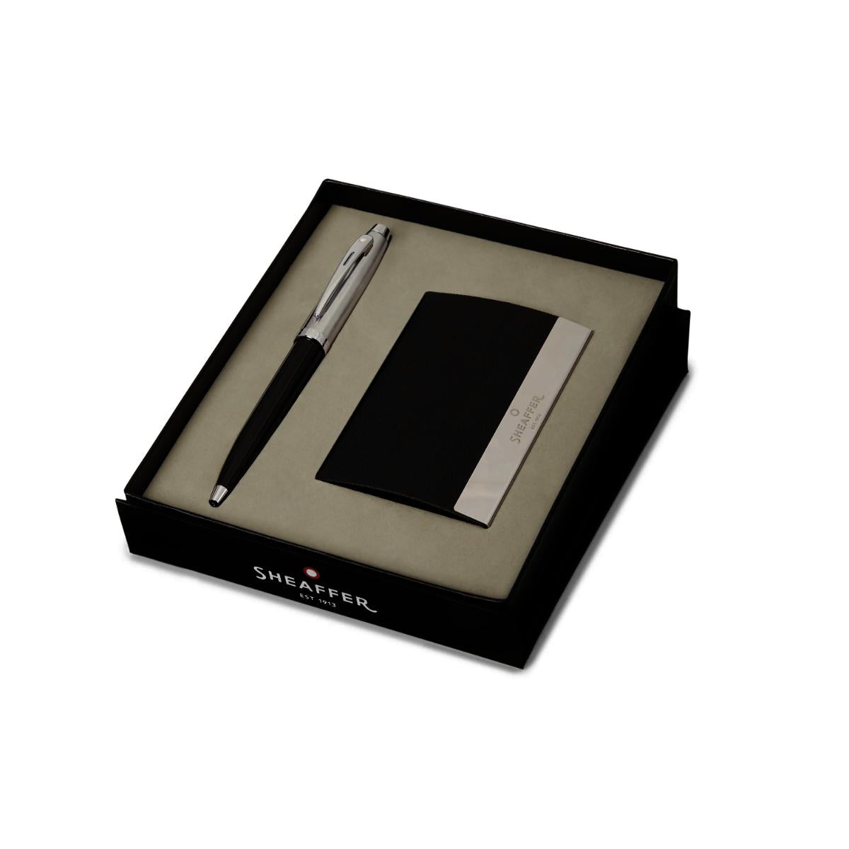 Conjunto Presente - Esferográfica Sheaffer 100 e Porta Cartões Livraria Skilo