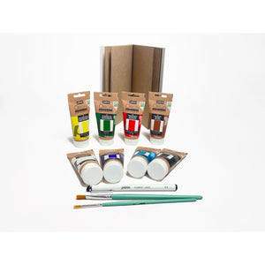 Conjunto Tinta Acrílica Pebeo Origin - Tintas, Pinceis, Caneta e Sketchbook