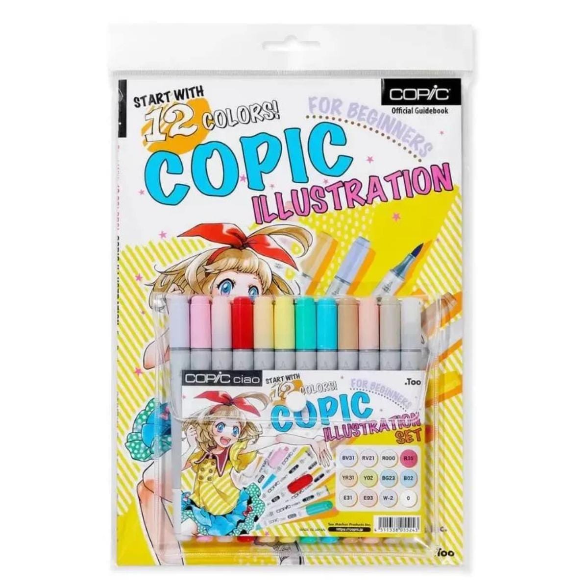 Copic Ciao - Estojo com 12 Cores - C/ Livro Copic