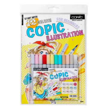 Copic Ciao - Estojo com 12 Cores - C/ Livro Copic