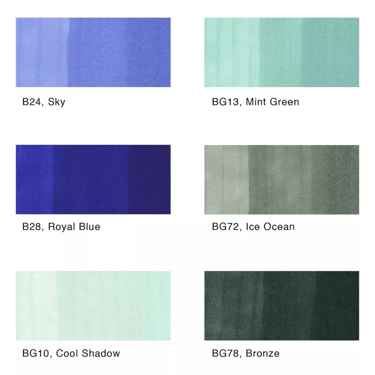 Copic Ciao Sea - 6 Cores - Cores do Mar Copic