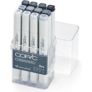 Copic Classic - Estojo com 12 Tons de Cinza - Cool Grey