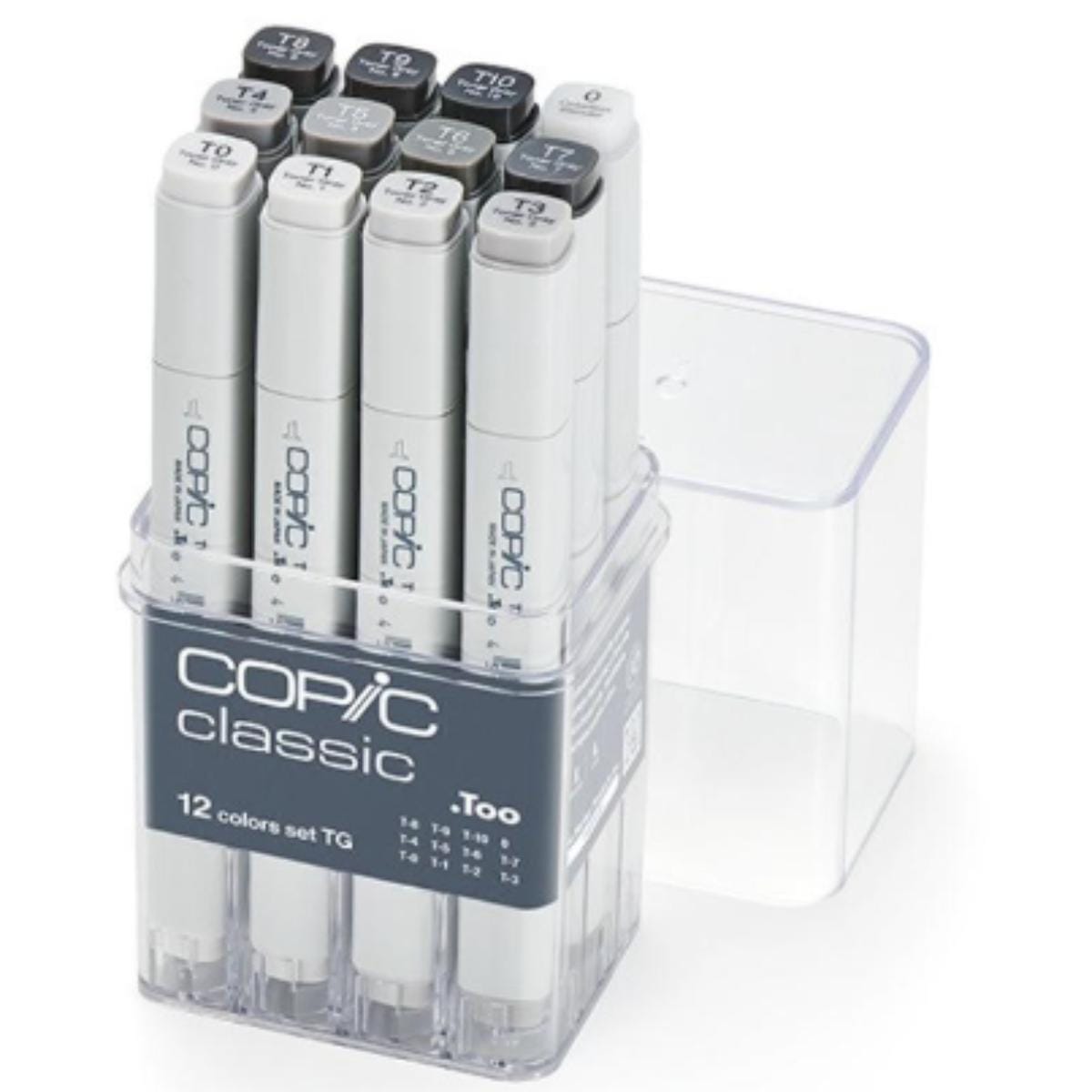 Copic Classic - Estojo com 12 Tons de Cinza - Toner Grey Copic