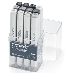 Copic Classic - Estojo com 12 Tons de Cinza - Toner Grey