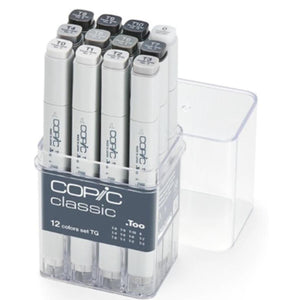 Copic Classic - Estojo com 12 Tons de Cinza - Warm Grey