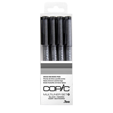 Copic Multiliner - Estojo com 4 Canetas Broad (0,5 0,8 BF BM) Copic