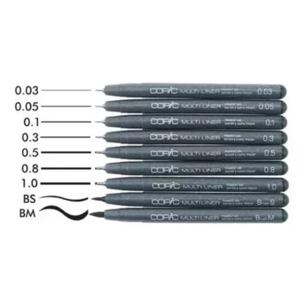 Copic Multiliner - Estojo com 9 - Conjunto B2 Copic