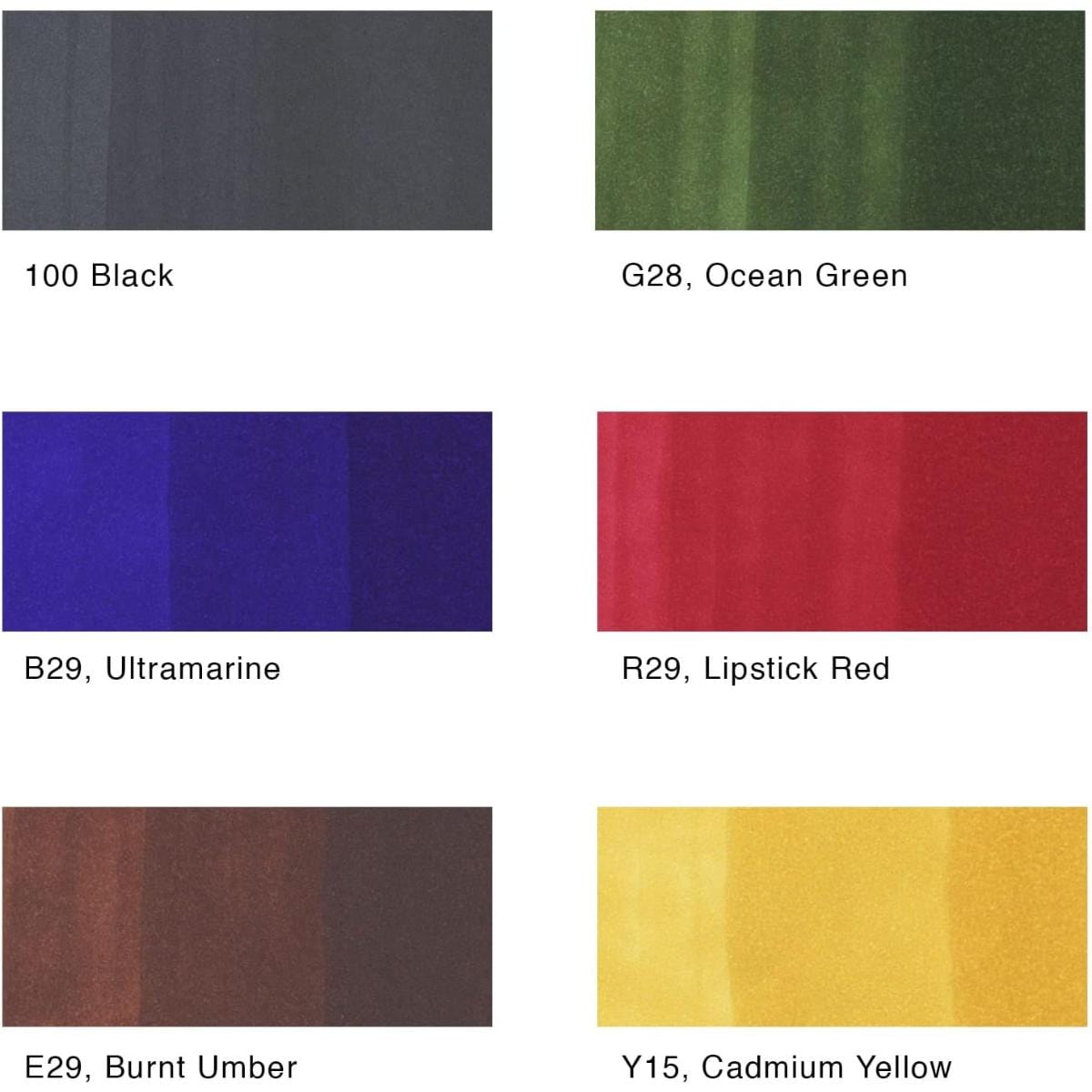 Copic Sketch Bold - Kit com 6 Cores Fortes Copic