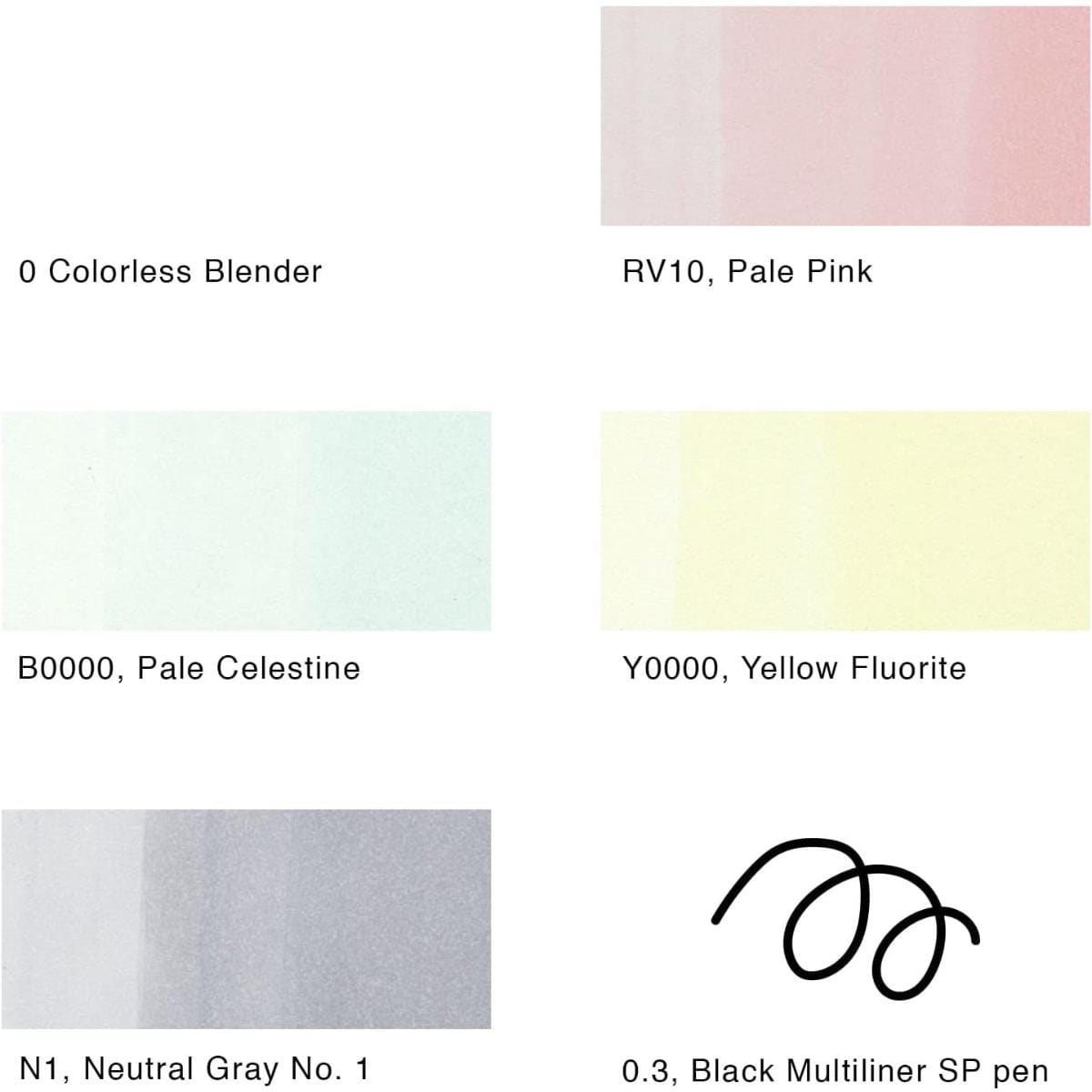 Copic Sketch - Estojo Com 5 Cores Básicas + 1 Multiliner Copic