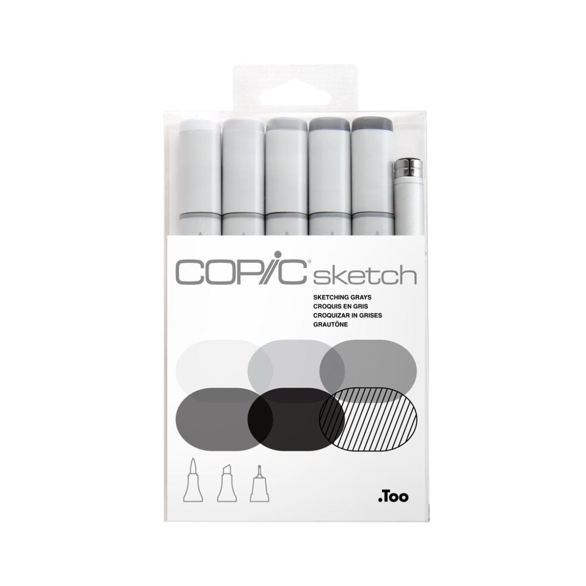 Copic Sketch - Estojo com 5 Tons de Cinza + 1 Multiliner Copic
