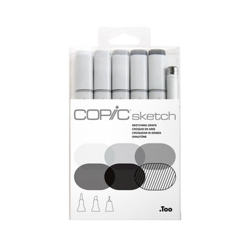 Copic Sketch - Estojo com 5 Tons de Cinza + 1 Multiliner Copic