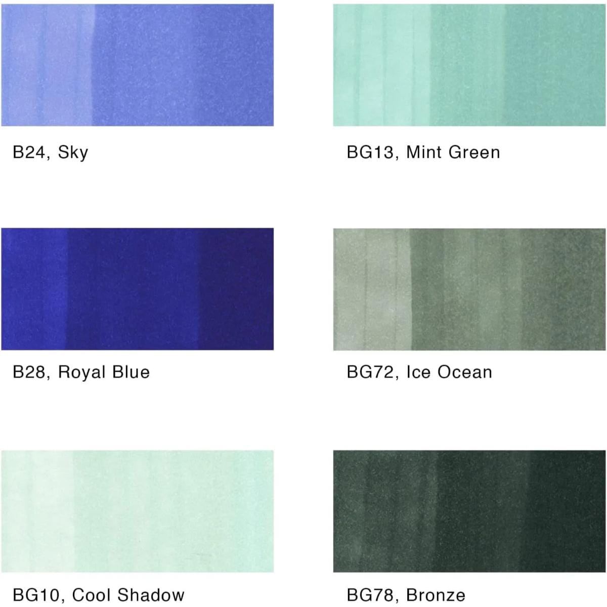 Copic Sketch Sea and Sky- Kit com 6 Cores Para Céu e Mar Copic