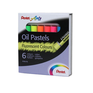 Giz Pastel Oleoso Pentel  - 6 Cores Fluorescentes