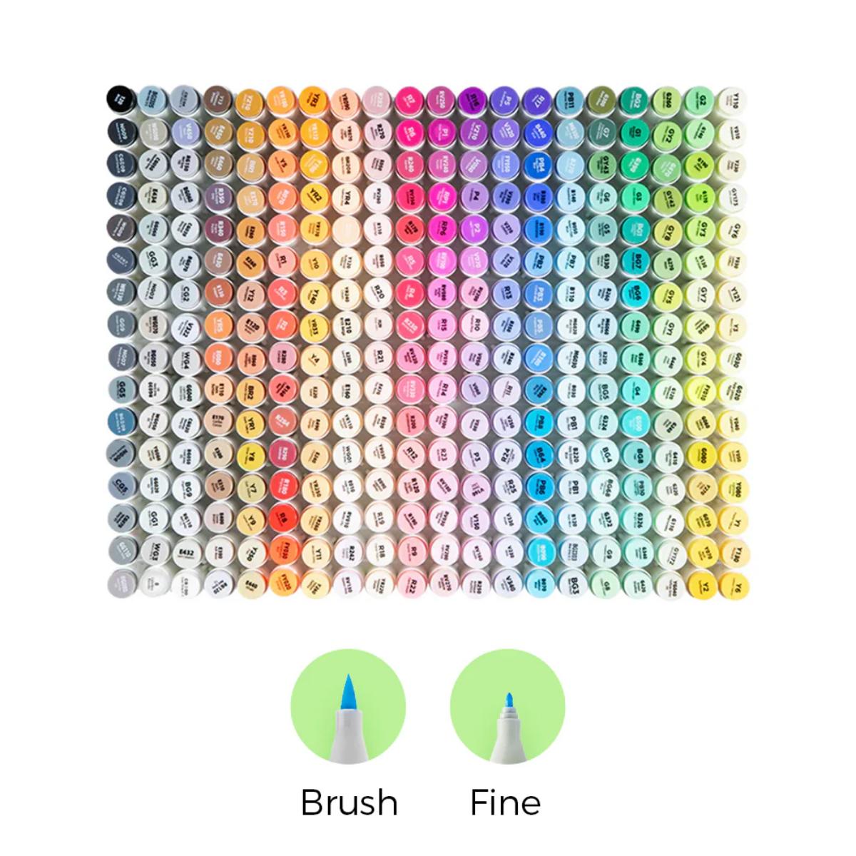 Marcador Ohuhu 320 Cores - Honolulu B - Ponta Brush e Fina