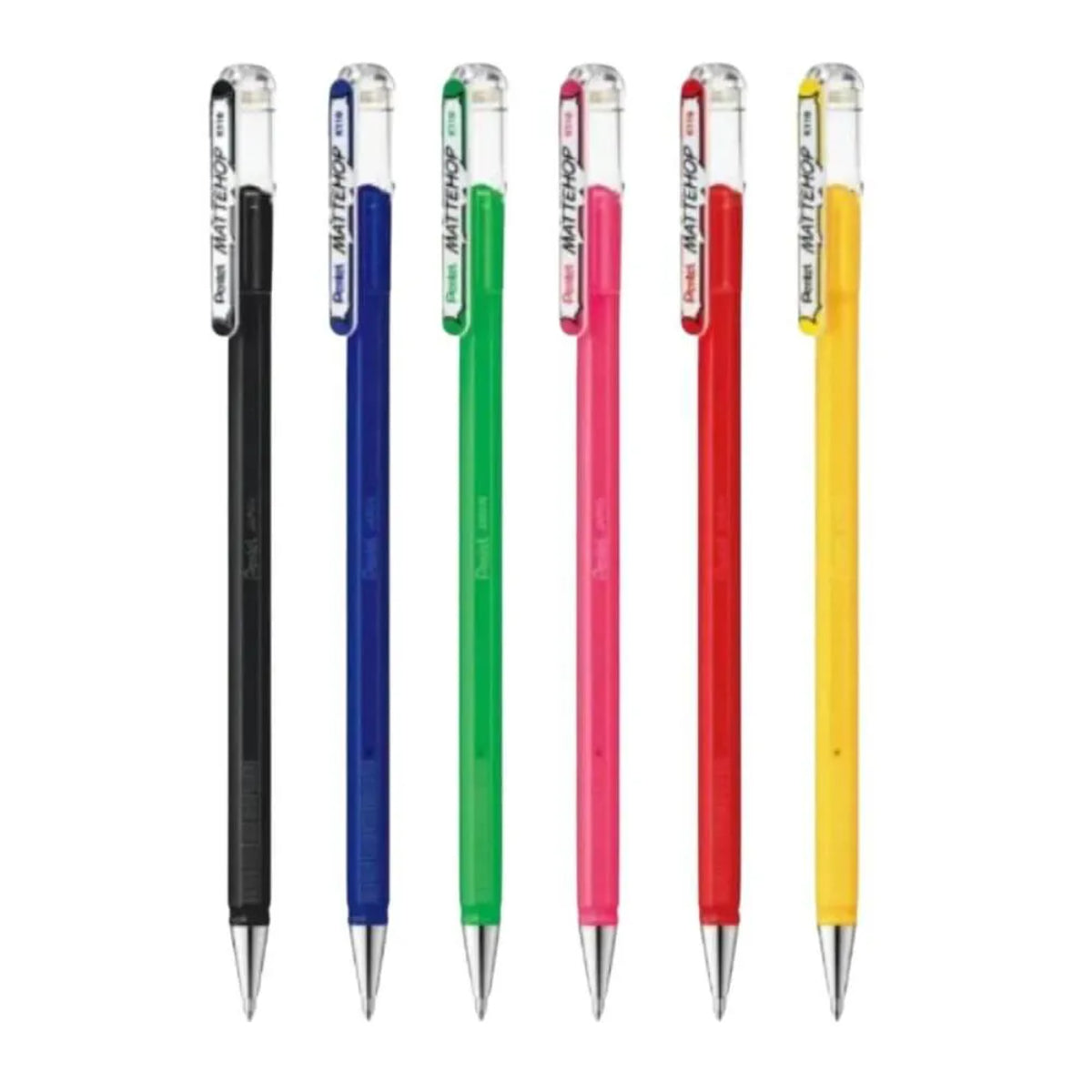 Caneta Gel Pentel Mattehop - Kit com 6 Cores