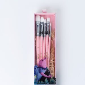 Kit Pincel para Guache HIMI com 5 – Cabo Rosa